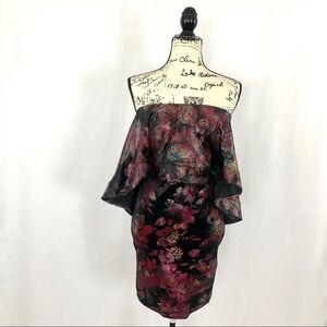 {Monaco} Floral Ruffle Bodycon Midi dress
